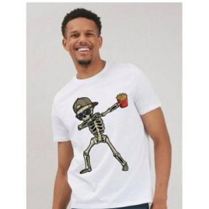 Camiseta Papas impuestos Esqueleto haciendo dab con papas f