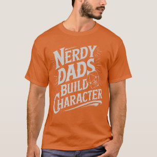 Camiseta Papás nerds construyen dados de RPG de carácter Hu