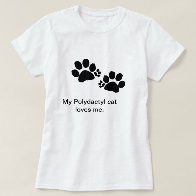 Camiseta - Papas para gato polidáctil (Diseño del anverso)