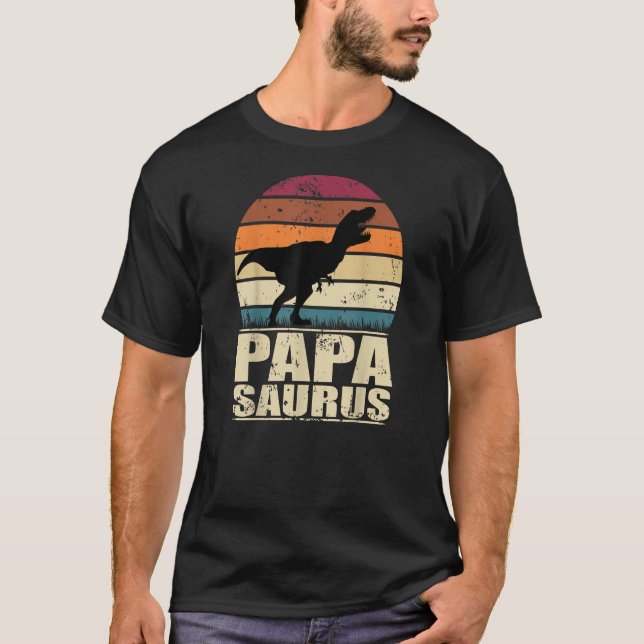 Camiseta Papasauro Rex Dino Daddy Family Dinosaur (Anverso)
