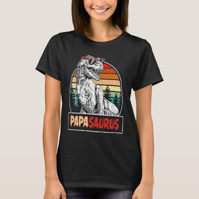 Camiseta Papasauro Rex Gafas de sol Dino Saur Papa Saurus (Anverso)