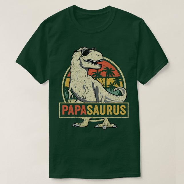 Camiseta Papasauro Rex Padre Dinosaurio Familia Dino Papa S (Diseño del anverso)