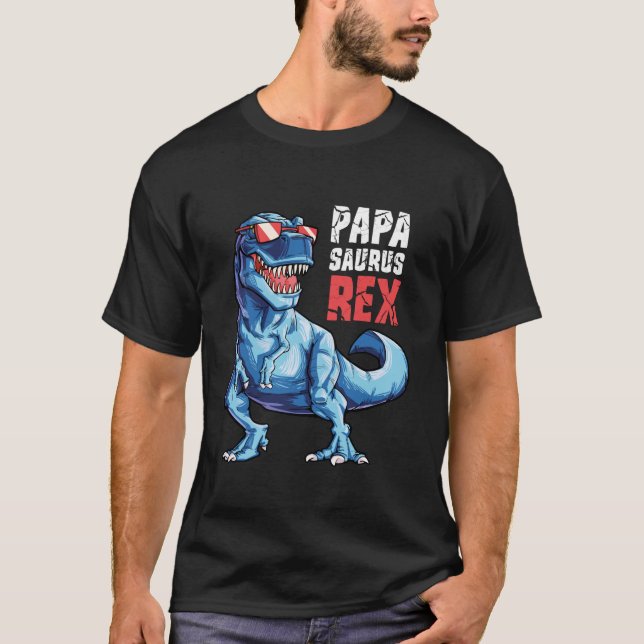 Camiseta Papasauro T rex Dinosaur Funny Papá Saurus Padre (Anverso)