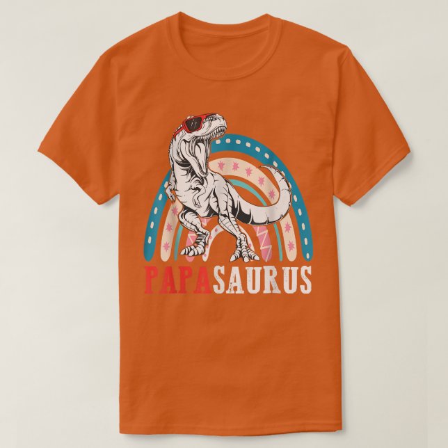 Camiseta Papasauro T Rex Dinosaur Papa Saurus Fath Rainbow (Diseño del anverso)