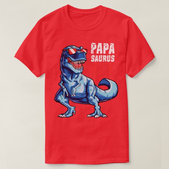 Camiseta Papasauro T rex Papa Saurus Dinosaur Hombres Papá  (Diseño del anverso)