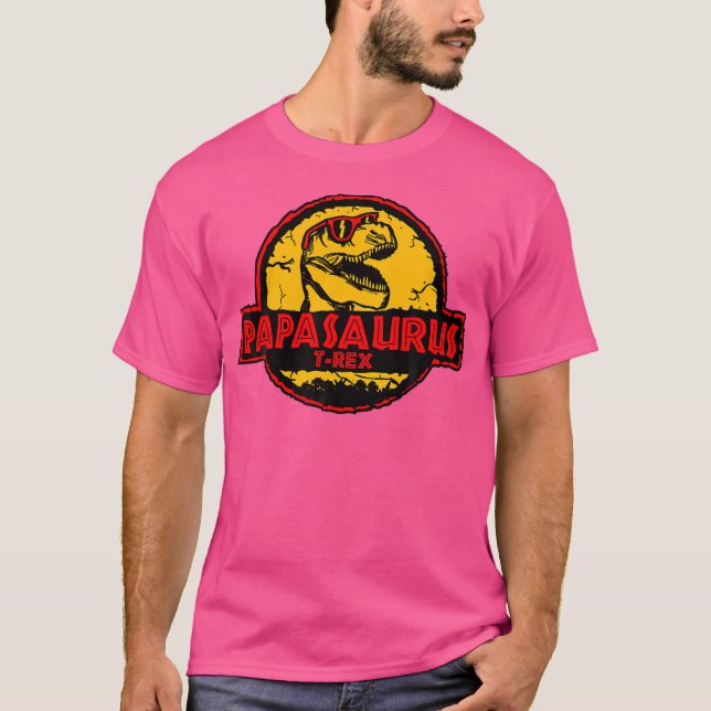 Camiseta Papasaurus Dinosaur Dadasaurus Rex Funny Dino Dad (Anverso)