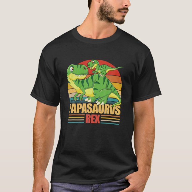 Camiseta Papasaurus Gift T Rex Papa Saurus Dinosaur Dad (Anverso)