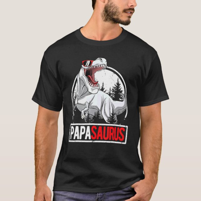 Camiseta Papasaurus Men Papa Saurus Rex Birday Party Dad (Anverso)