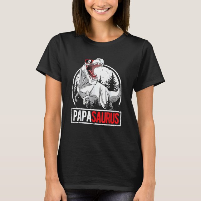 Camiseta Papasaurus Men Papa Saurus Rex Birday Party Dad (Anverso)