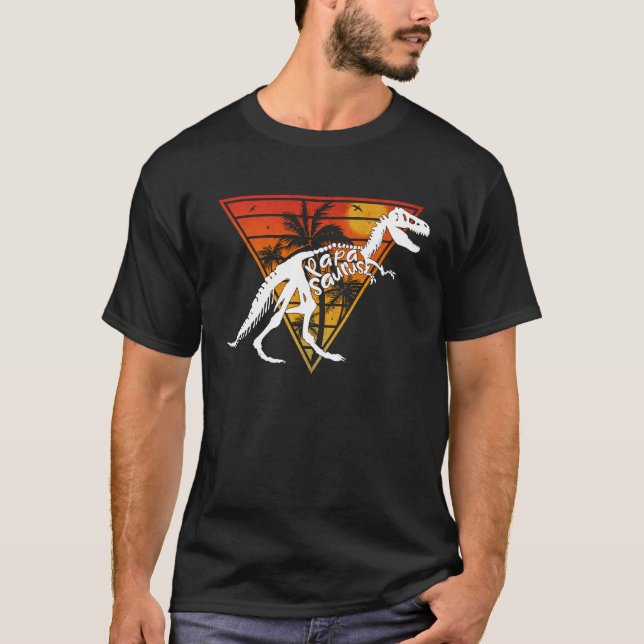 Camiseta Papasaurus Rex Dad Papa Dinosaur T Rex Papa Saurus (Anverso)