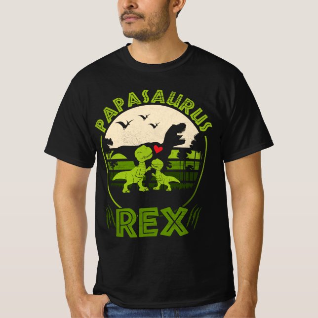 Camiseta Papasaurus Rex Día del Padre Gracioso Guay (Anverso)