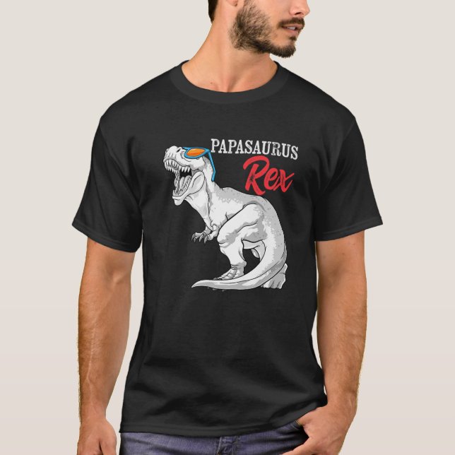 Camiseta Papasaurus Rex Dinosaur Funny Papa Saurus Family M (Anverso)
