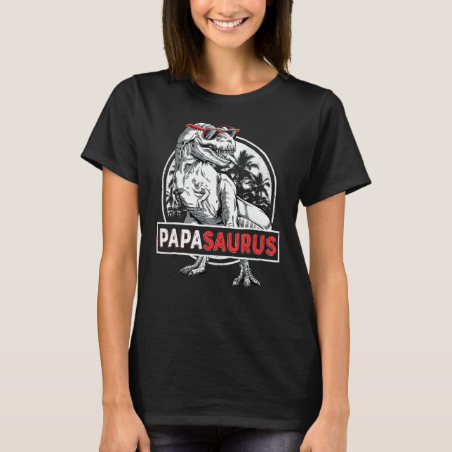 Camiseta Papasaurus Rex Dinosaur Papa Saurus Fami del Padre (Anverso)