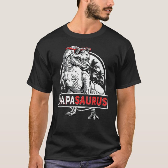 Camiseta Papasaurus Rex Dinosaur Papa Saurus Fami del Padre (Anverso)