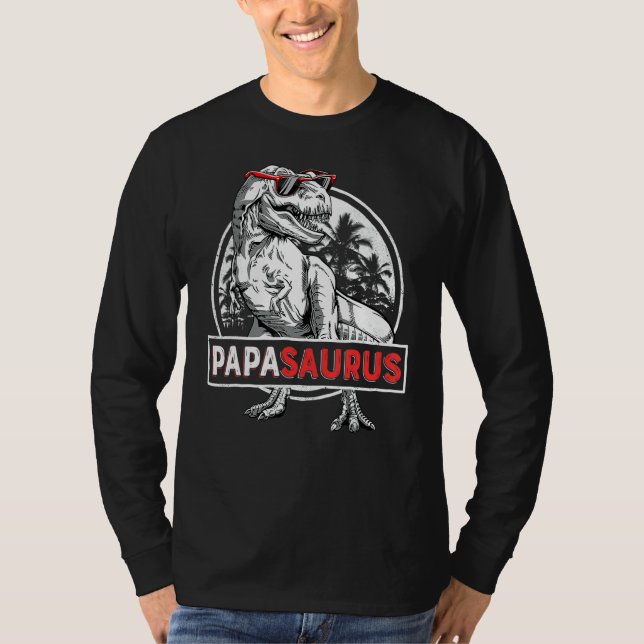 Camiseta Papasaurus Rex Dinosaur Papa Saurus Fami del Padre (Anverso)