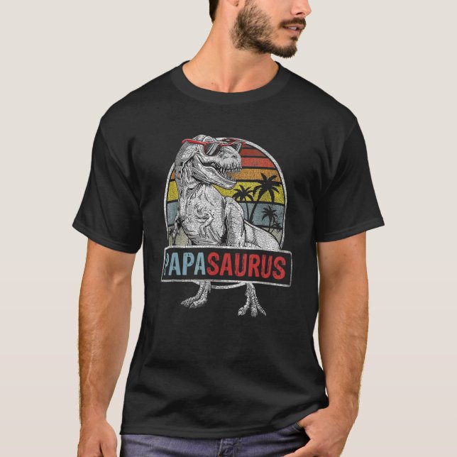 Camiseta Papasaurus  Rex Dinosaur Papa saurus Family (Anverso)