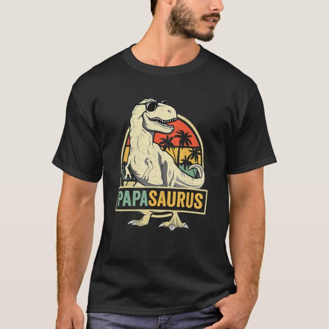 Camiseta Papasaurus Rex Dinosaur Papa Saurus Family Matchin (Anverso)