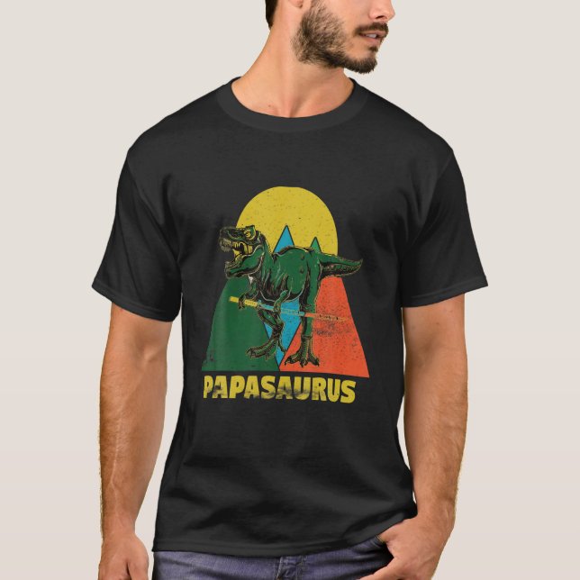 Camiseta Papasaurus T Rex Dinosaur Papa Saurus (Anverso)