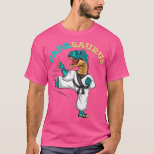 Camiseta Papasaurus Trex Dinosaur Funny Papa Saurus Karate