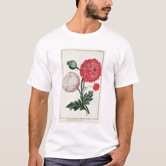 Camiseta Papaver - somniferum y rheas del Papaver grabados (Anverso)