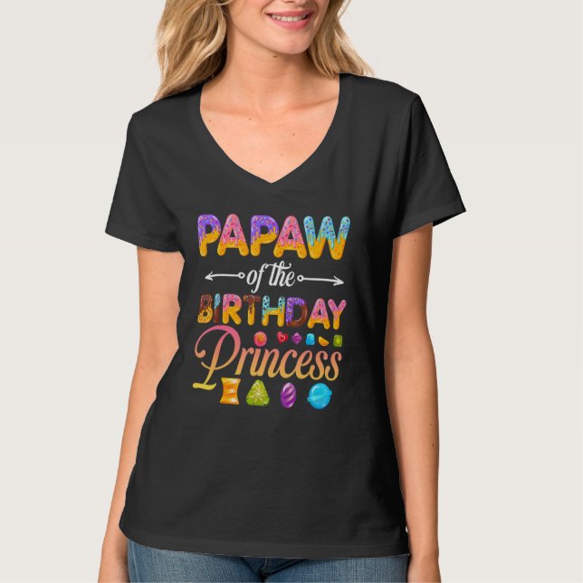 Camiseta Papaw De La Princesa De Cumpleaños Donut Chica De  (Anverso)