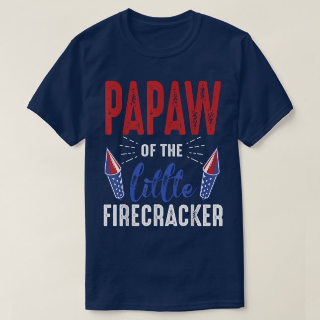 Camiseta Papaw de The Little Firecracker 4 de Julio Nacido (Diseño del anverso)