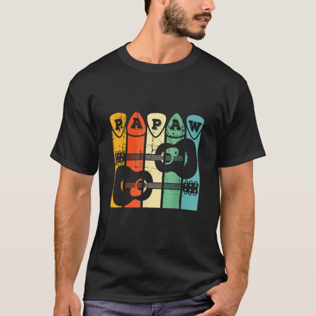 Camiseta Papaw Guitar Pick Guitar Player Grandpa Retro Guit (Anverso)