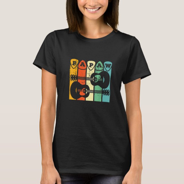 Camiseta Papaw Guitar Pick Guitar Player Grandpa Retro Guit (Anverso)