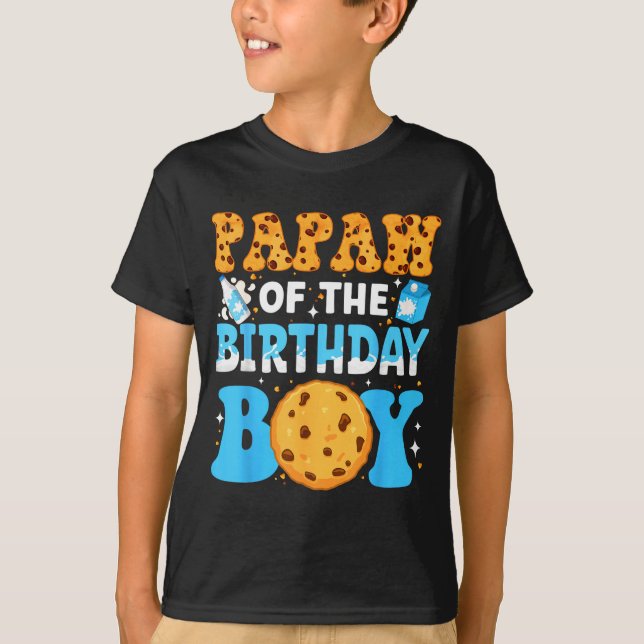 Camiseta Papaw Of The Birthday Boy Milk And Cookies 1st Bir (Anverso)