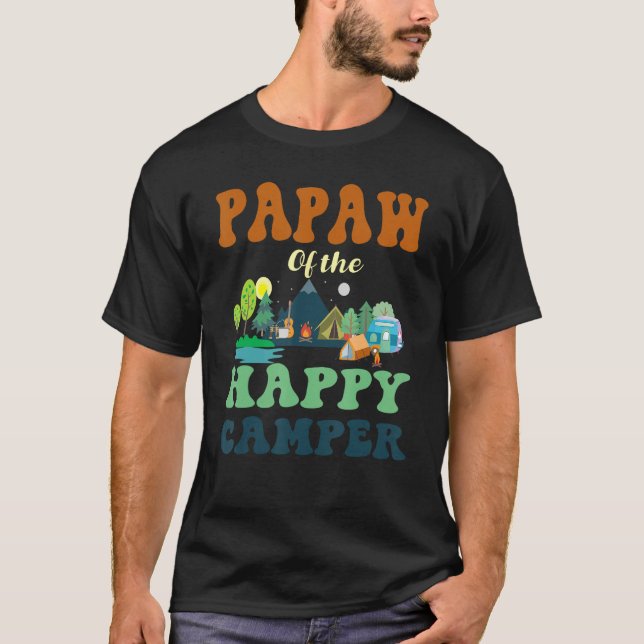 Camiseta Papaw Of The Happy Camper Men 1st Bday Camping Tri (Anverso)
