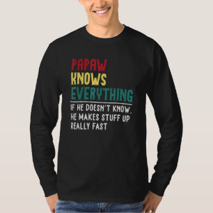 Camiseta Papaw sabe todo padre día abuelo Poppa