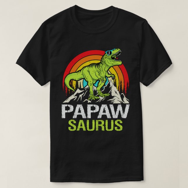 Camiseta Papawsaurus Dinosaur Abuelo Saurus Día del Padre (Diseño del anverso)