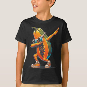 Camiseta Papaya Dab Bailando Fruta Papaya Dabbing Con Sol
