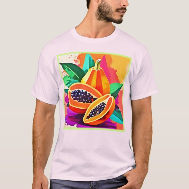 Camiseta Papaya en Rodajas Pop Art (Anverso)