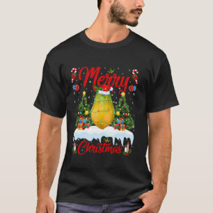 Camiseta Papaya Fruit Merry Christmas Tree iluminó Santa Pa
