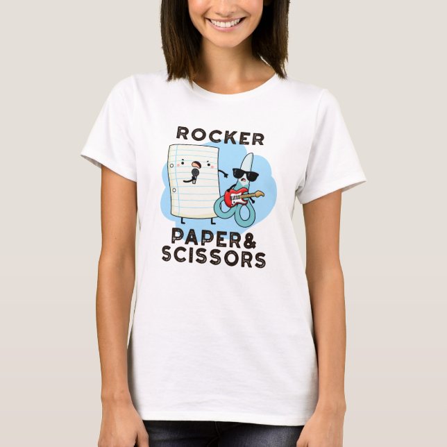 Camiseta Papel De Cohetes Y Tijeras Divertido Juego Pun (Anverso)