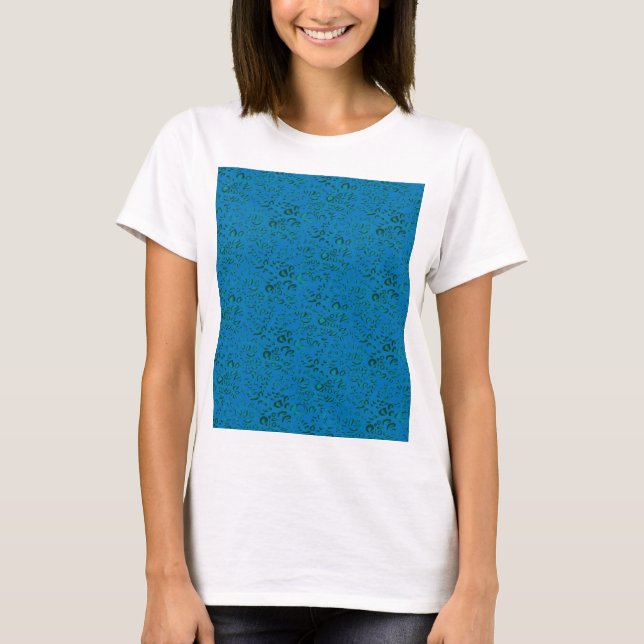 Camiseta Papel de envoltura azul con un patrón geométrico (Anverso)