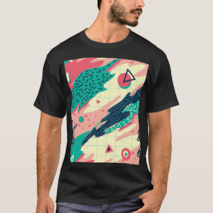 Camiseta Papel de escritorio geométrico Retro Trendy Memphi