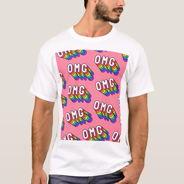 Camiseta Papel de escritorio Quirky OMG Pink Comic (Anverso)