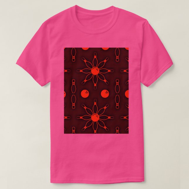 Camiseta Papel de escritorio rojo sin soldadura de Bowling  (Diseño del anverso)