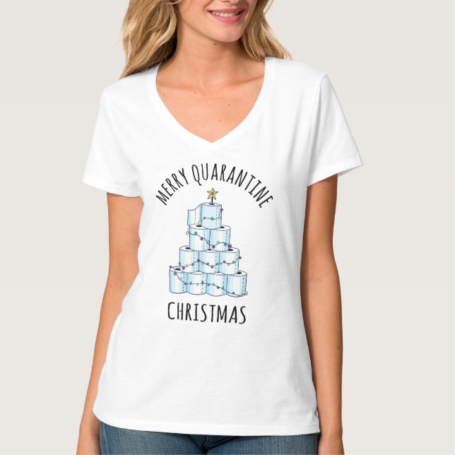 Camiseta Papel de inodoro de árbol de navidad en cuarentena (Anverso)