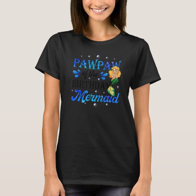 Camiseta Papel De La Familia De La Sirena De Cumpleaños Que (Anverso)