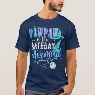 Camiseta Papel De La Familia De La Sirena De Cumpleaños Que