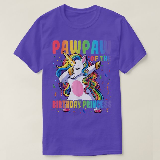 Camiseta Papel de la princesa de cumpleaños Dabbing Unicorn (Diseño del anverso)