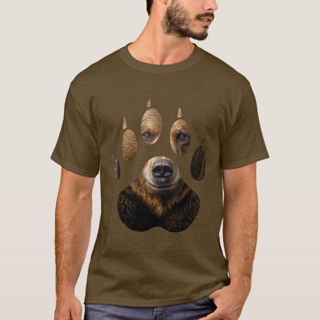 Camiseta Papel de oso natural salvaje (Anverso)