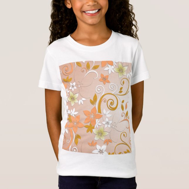 Camiseta Papel de pared de flores 8 (Anverso)