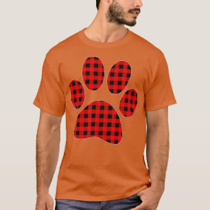Camiseta Papel de perro de cachorro Impresión Red Plaid Mat