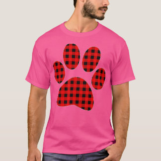 Camiseta Papel de perro de cachorro Impresión Red Plaid Mat