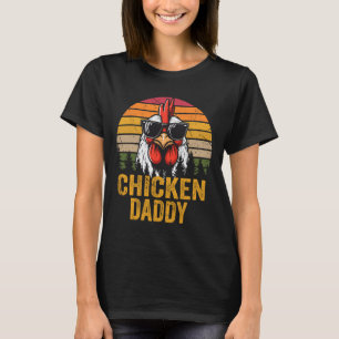 Camiseta Papel de pollo Papi Vintage Rooster para padre agr