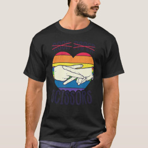 Camiseta Papel de rock de bandera del orgullo lésbico tira